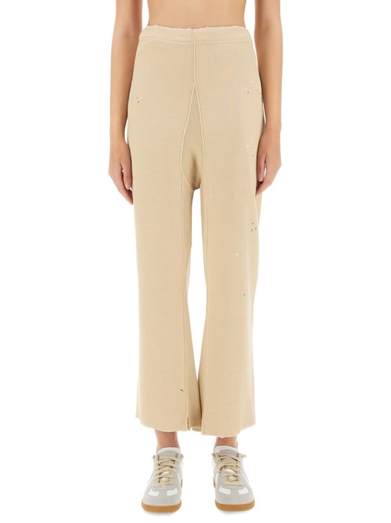 Maison Margiela Relaxed Fit Wide Leg Cotton Pants