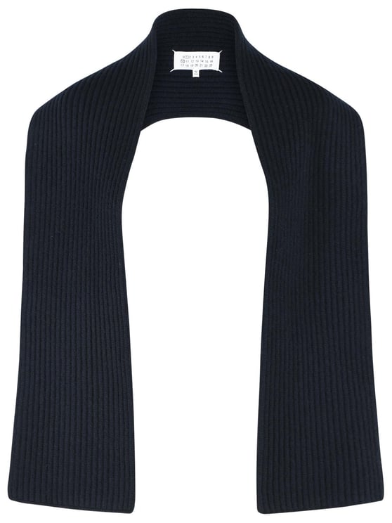 Maison Margiela Blue Virgin Wool Scarf