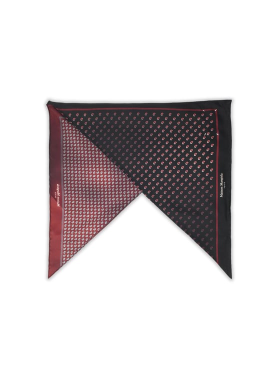 Maison Margiela Two-Tone Mirrored Pattern Silk Scarf