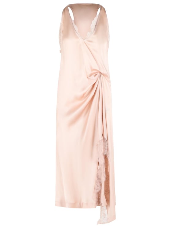 Maison Margiela Pink Silk Blend Midi Dress
