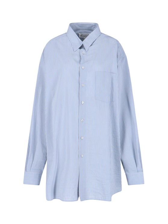 Maison Margiela Sophisticated Blue Shirt with Classic Collar