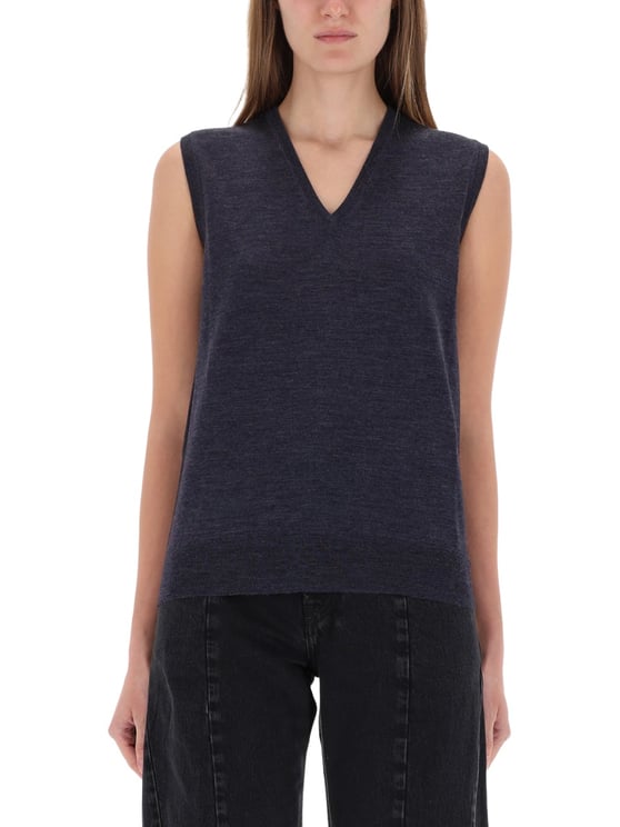 Maison Margiela V-Neck Ribbed Wool Vest