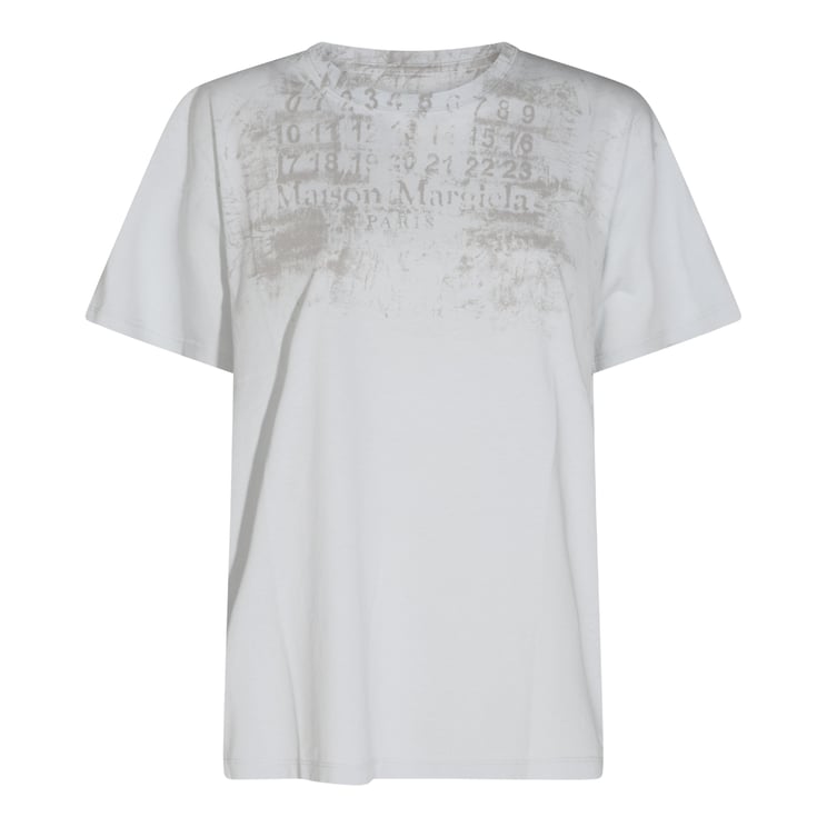 Maison Margiela Relaxed Fit White T-Shirt with Vintage Distressed Print