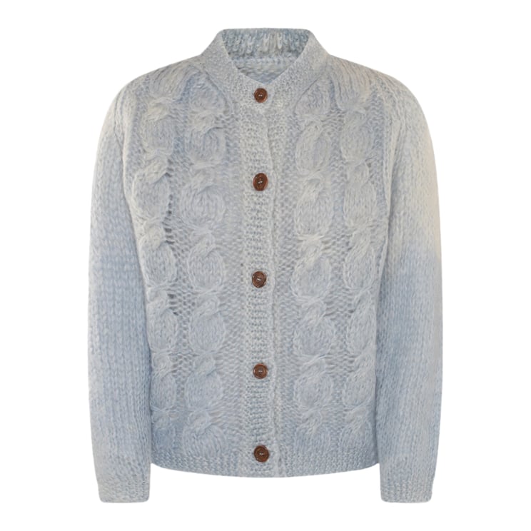 Maison Margiela Chunky Knit Cable Cardigan Sweater With Button-Up Front