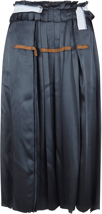 Maison Margiela Pleated Skirt with Raw-Cut Hem