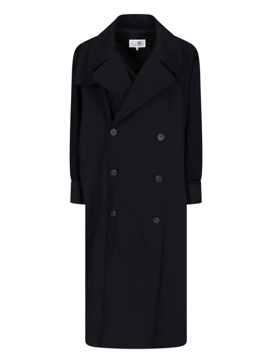 Maison Margiela Black Cotton Twill Trench Coat