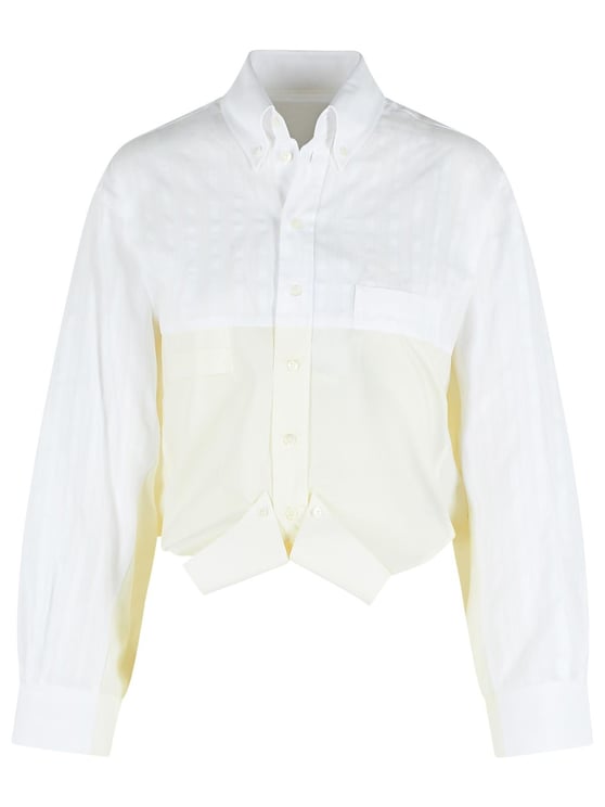 Maison Margiela White Mirror Effect Cotton Poplin Shirt