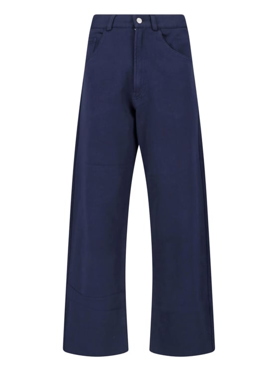 Maison Margiela Blue Cotton Wide-Leg Pants