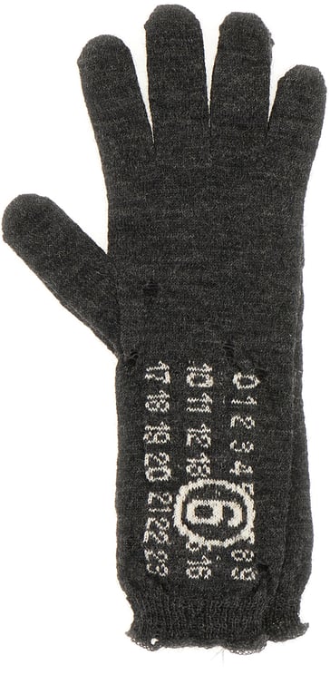 Maison Margiela Mm6 Grey wool gloves