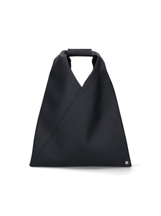 Maison Margiela Black Hammered Leather Small "Japanese" Handbag