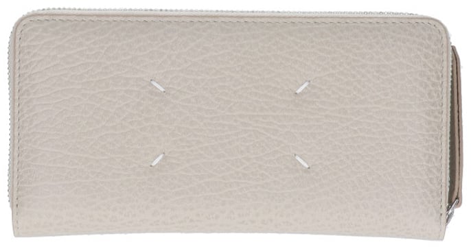 Maison Margiela Grey Four Stitches Textured Leather Wallet