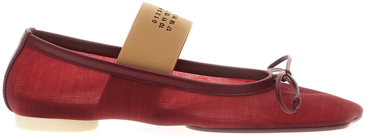 Maison Margiela Mm6 Red mesh ballerinas