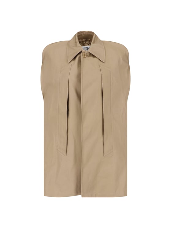Maison Margiela Boxy Beige Jacket with Padded Shoulders