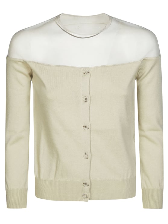 Maison Margiela Fitted Ribbed Cuffs Sheer Body Cardigan