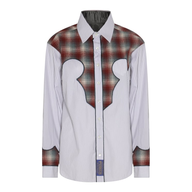 Maison Margiela Grey Cotton Check Details Shirt