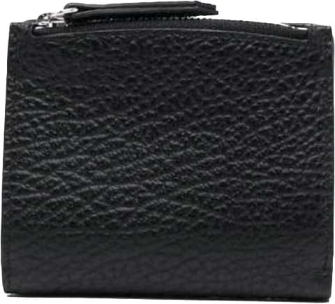 Maison Margiela Black Grain Leather Four Stitches Wallet