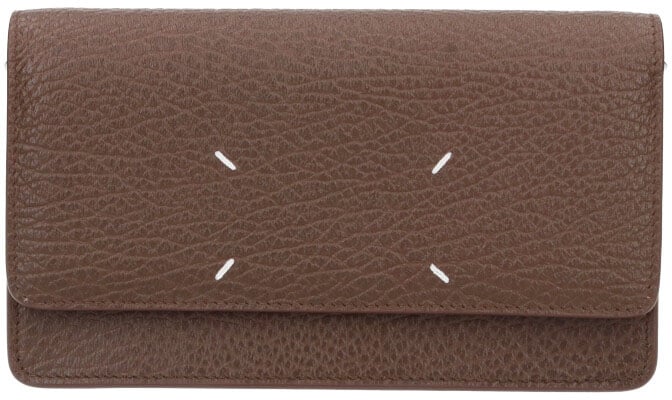 Maison Margiela Brown Four Stitches Chain Strap Wallet
