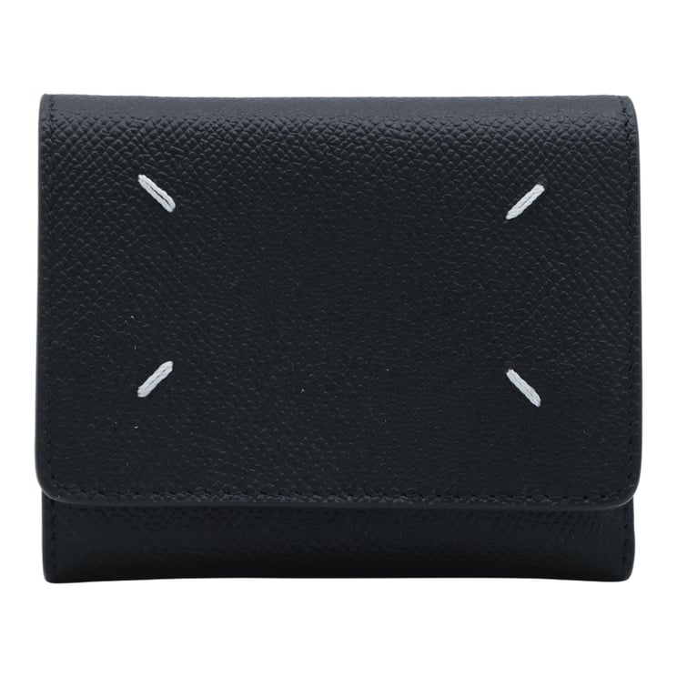 Maison Margiela Textured Pebbled Wallet with Distinctive Stitching