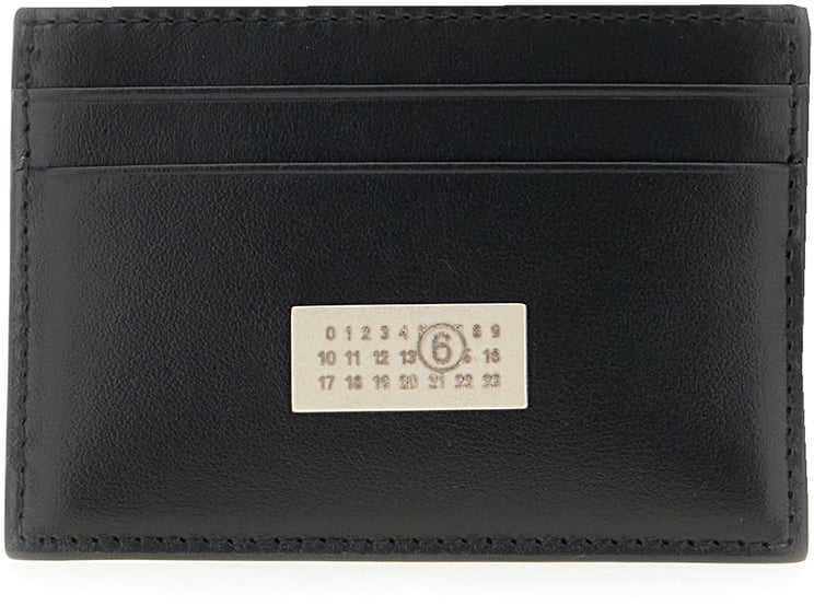Maison Margiela Mm6 Black leather card holder