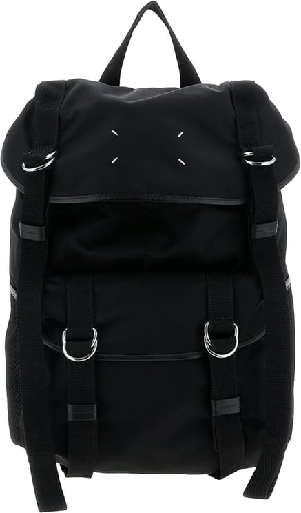 Maison Margiela Black Four Stitches Buckle Backpack