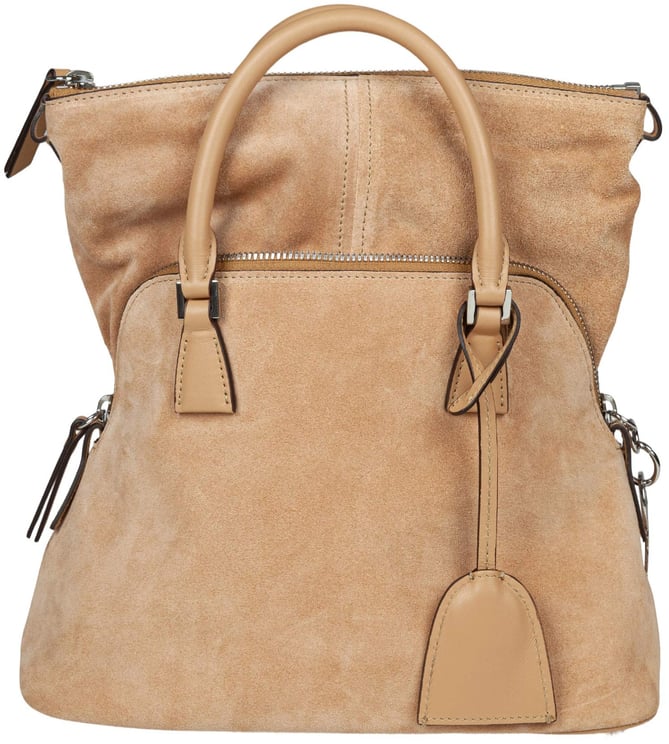 Maison Margiela Maison margiela 5ac soft mini suede handbag, natural color