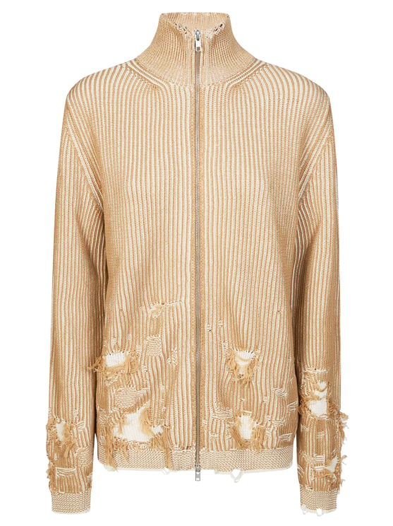 Maison Margiela Sports Jacket Ribbed Frayed Holes Jacket