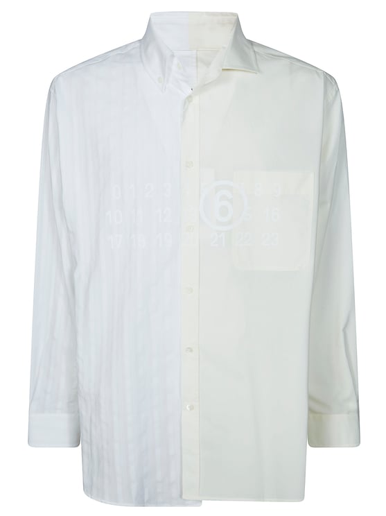 Maison Margiela Long Sleeved Asymmetrical Half Striped Shirt