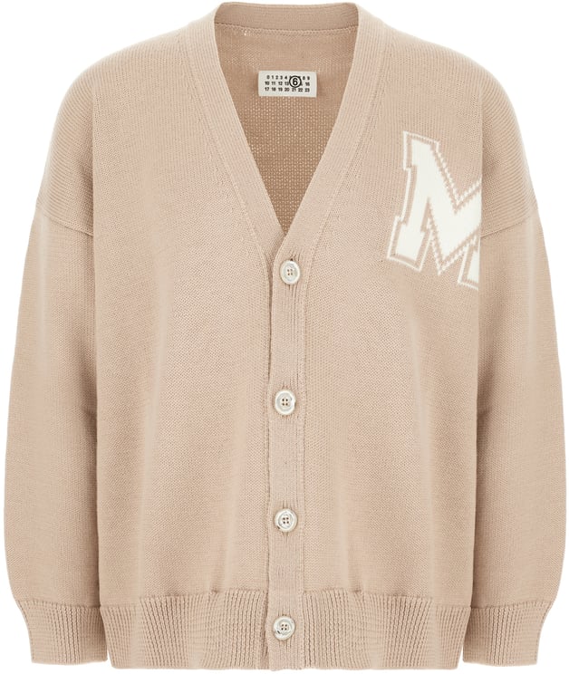 Maison Margiela Mm6 Beige wool and acrylic cardigan