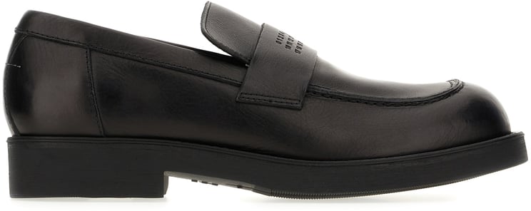 Maison Margiela Mm6 Black leather City loafers