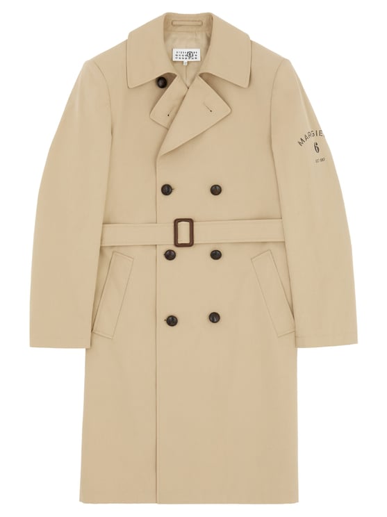 Maison Margiela Beige Belted Waist Cotton Trench Coat