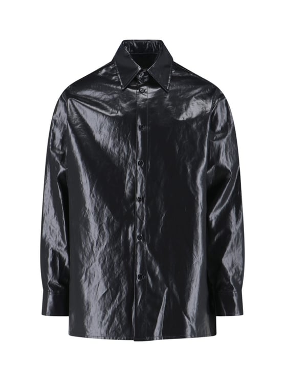 Maison Margiela Button-Up Black Shirt With Tailored Fit And Pointed Collar