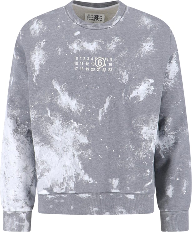 Maison Margiela Grey Tie-Dye Printed Logo Cotton Sweatshirt