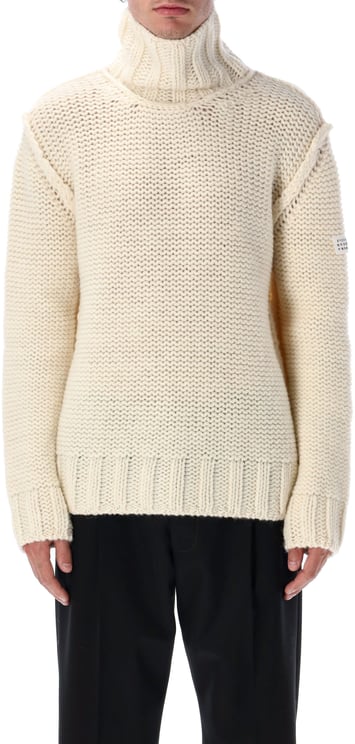 Maison Margiela High Neck Sweater Beige