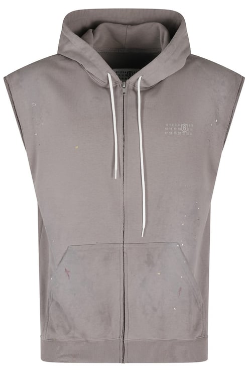 Maison Margiela Sleeveless Vintage Effect Sweat Jacket