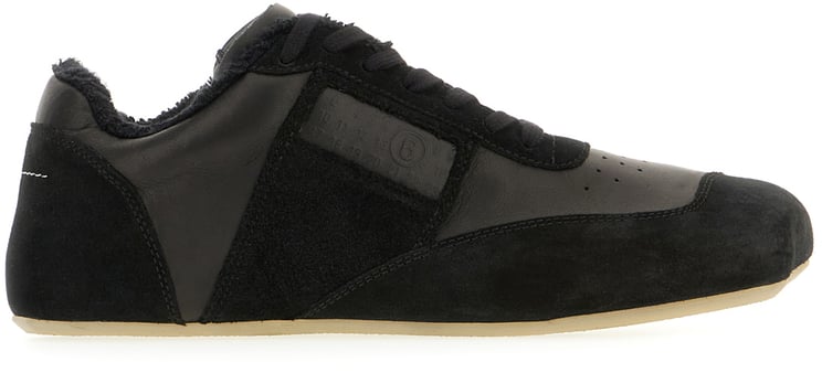 Maison Margiela Mm6 Black leather and suede sneakers
