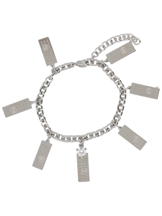 Maison Margiela Chain Bracelet with Rectangular Tags and Polished Finish