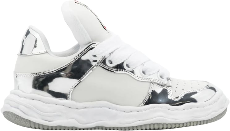 Maison Mihara Yasuhiro Wayne Original Sole Leather Puffer Low Top Sneaker Silver/white