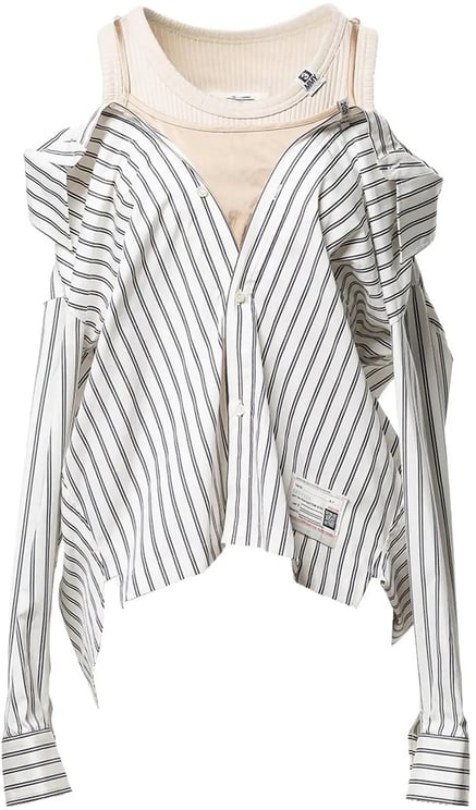 Maison Mihara Yasuhiro Layered Stripe Shirts White
