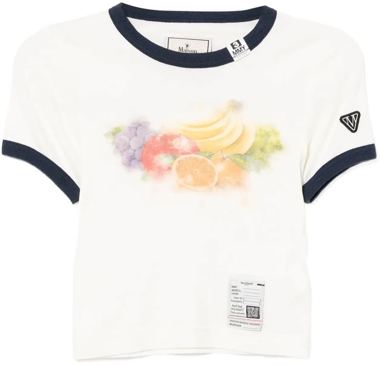 Maison Mihara Yasuhiro Fruit Printed Mini Tee White