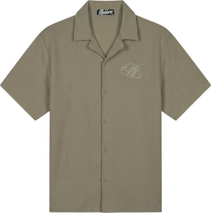 Malelions Malelions  Diagonal Seersucker Shirt MMA40026007 Dark Sage 43022