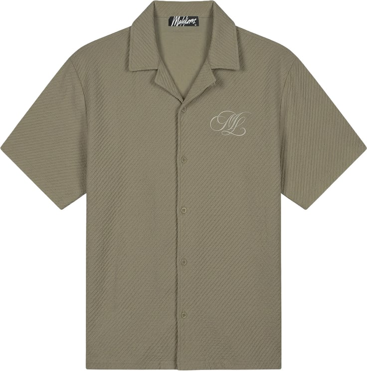 Malelions Malelions Diagonal Seersucker Shirt MMA40026007 Dark Sage 43022