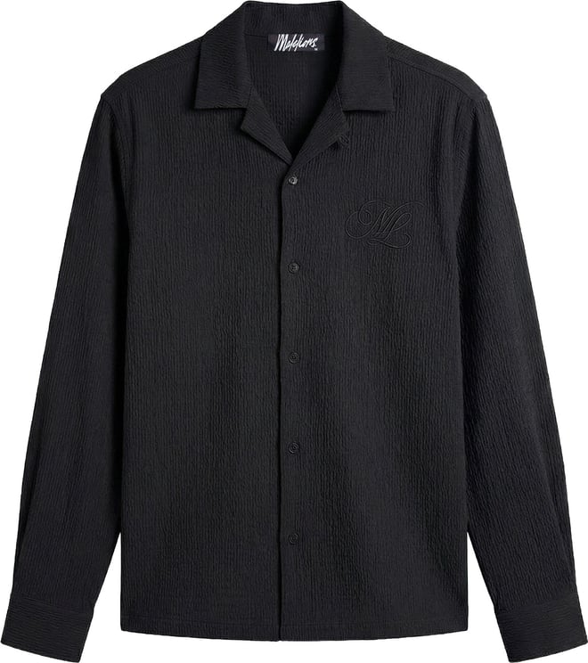 Malelions Malelions Emblem Seersucker Longsleeve Shirt MMB30026053 Black 49001