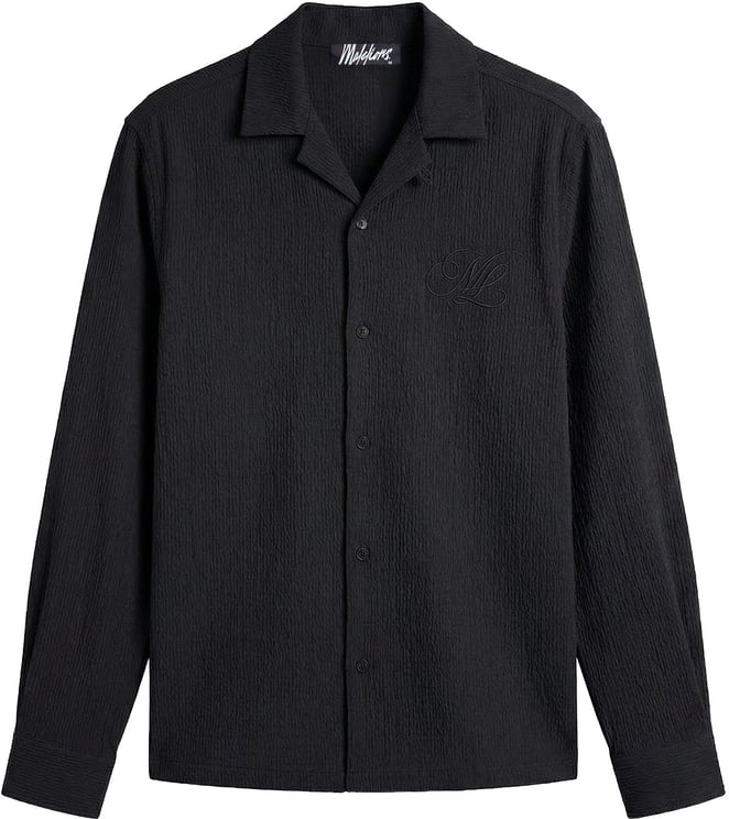 Malelions Malelions Emblem Seersucker Longsleeve Shirt MMB30026053 Black 49001