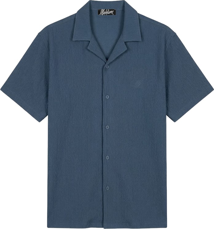 Malelions Malelions  Emblem Seersucker Shirt MMC30026057 Navy 42008