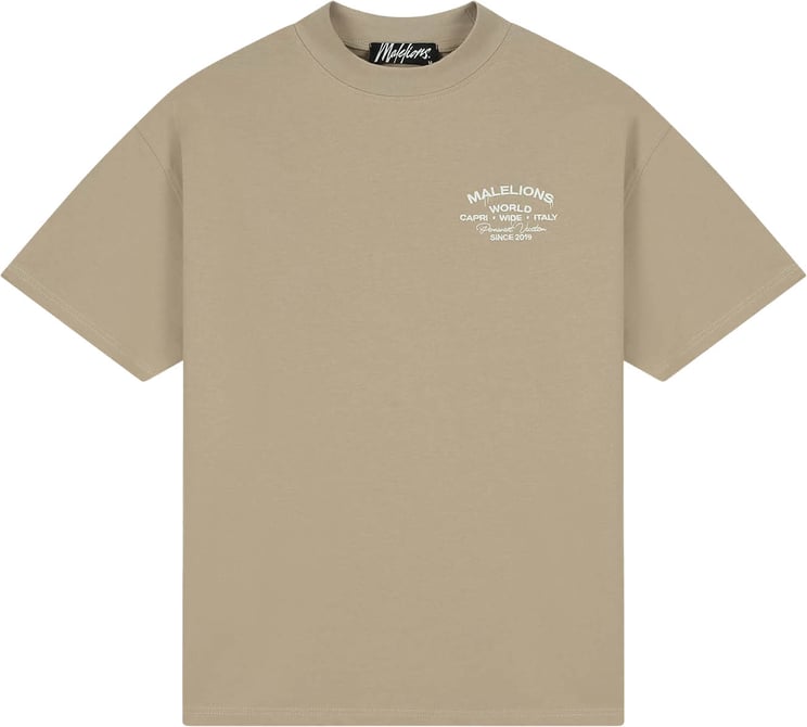 Malelions Malelions  Permanent Vacation T-Shirt MMB30026061 Sage Brown 50013