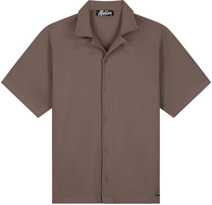 Malelions Malelions Ribbed Camp Collar Shirt MMB30026029 Brown 50001