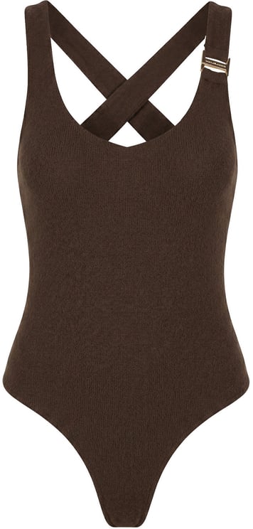 Malelions Malelions Women Cross Back Bouclé Bodysuit