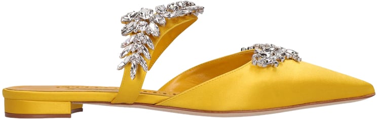 Manolo Blahnik Yellow elegant mule slingbacks
