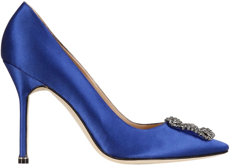 Manolo Blahnik Blue satin pump with high heel