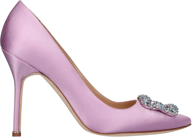 Manolo Blahnik Elegant and refined pink satin décolleté